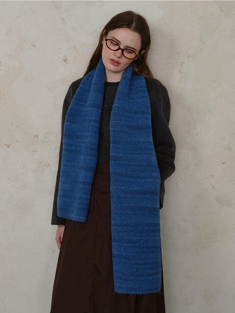 Striped Detail Knit Scarf - Fashorio