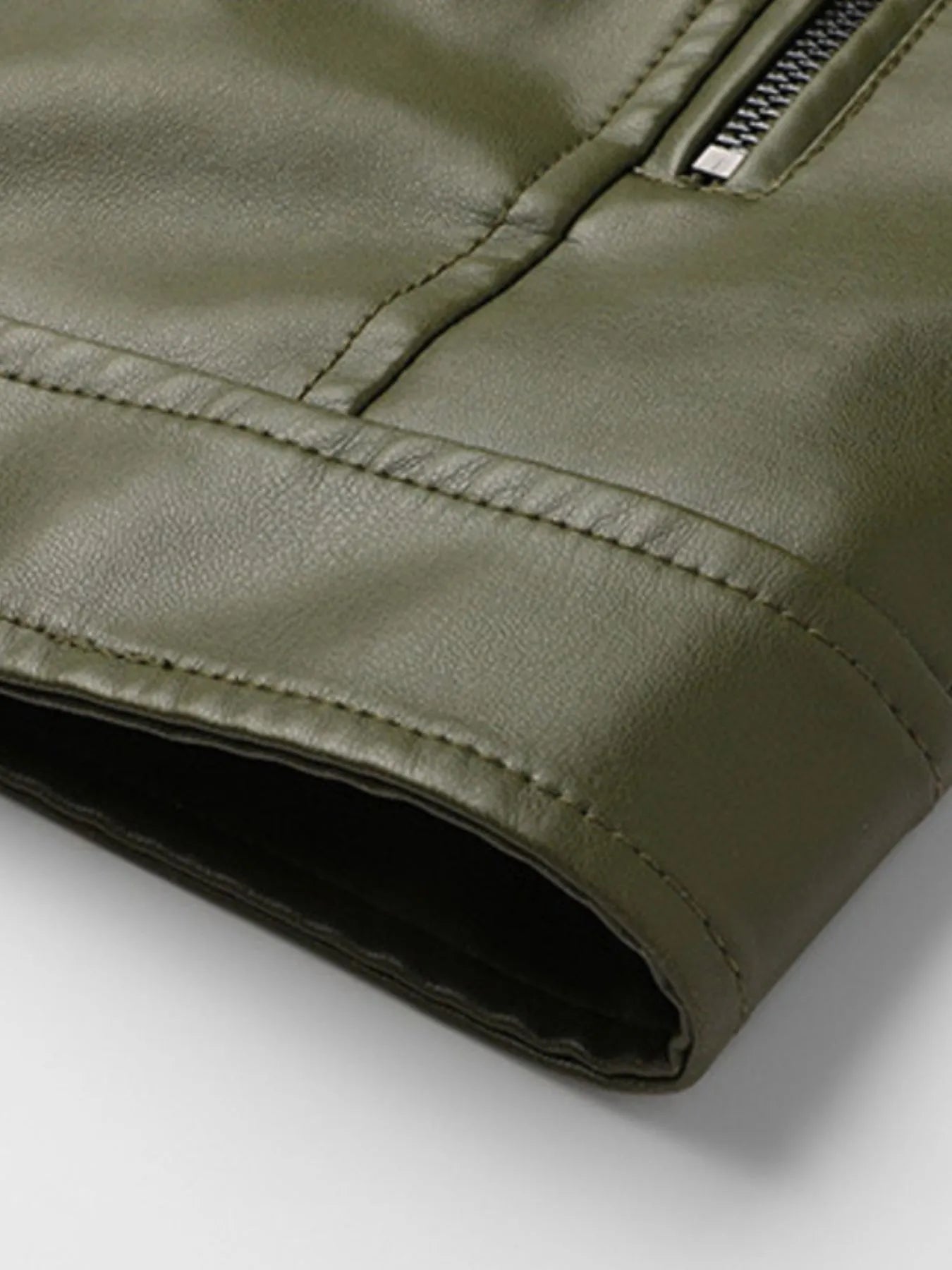 Men's Full Size Leather Zip Up Jacket Plus Size - Fashorio