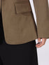 Contrast Lapel Collar Long Sleeve Blazer - Fashorio
