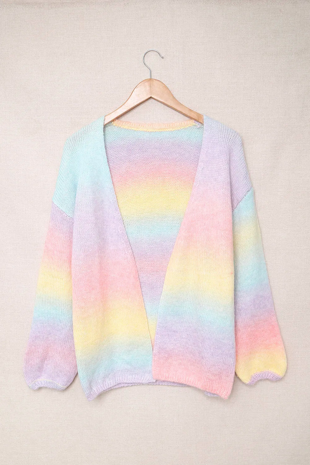 Gradient Open Front Drop Shoulder Cardigan - Fashorio