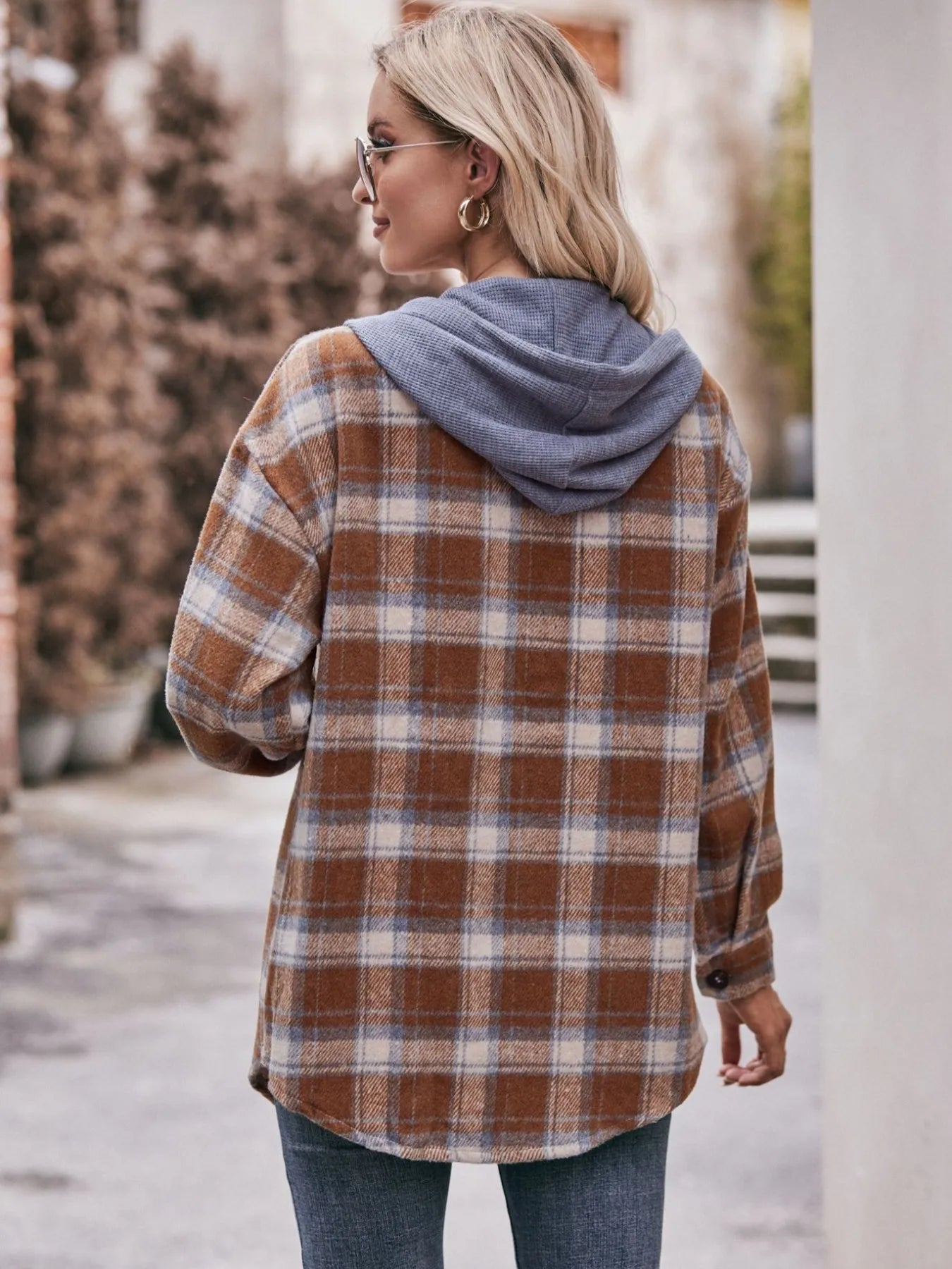 Oversized Plaid Button-Up Shacket – Lightweight Casual Layer - Fashorio