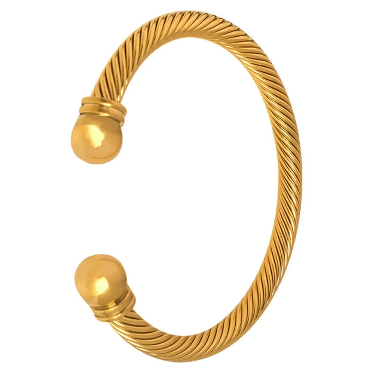 Stainless Steel Twisted Cable Cuff Bracelet - Fashorio