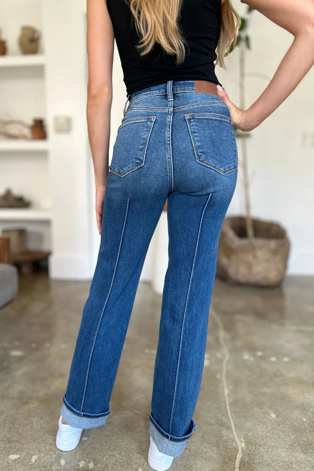Judy Blue High Waist Front Seam Straight Jeans – Full Size Denim - Fashorio