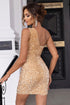Contrast Sequin One-Shoulder Mini Dress – Sleek Party Style - Fashorio