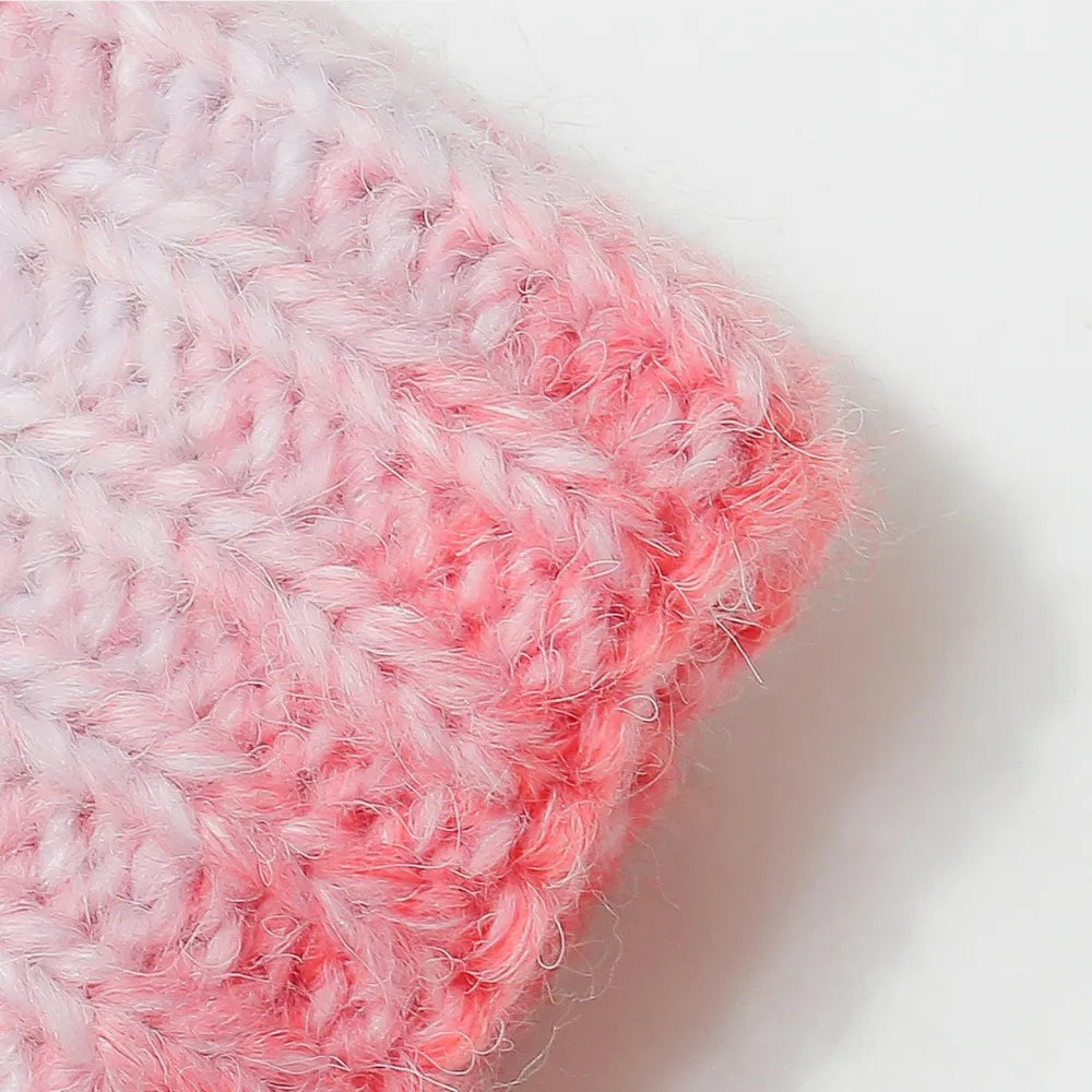 Gradient Knit Hat with Pompom - Fashorio