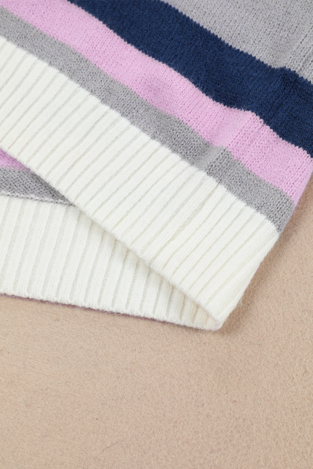 Plus Size Striped Long Sleeve Hooded Sweater - Fashorio