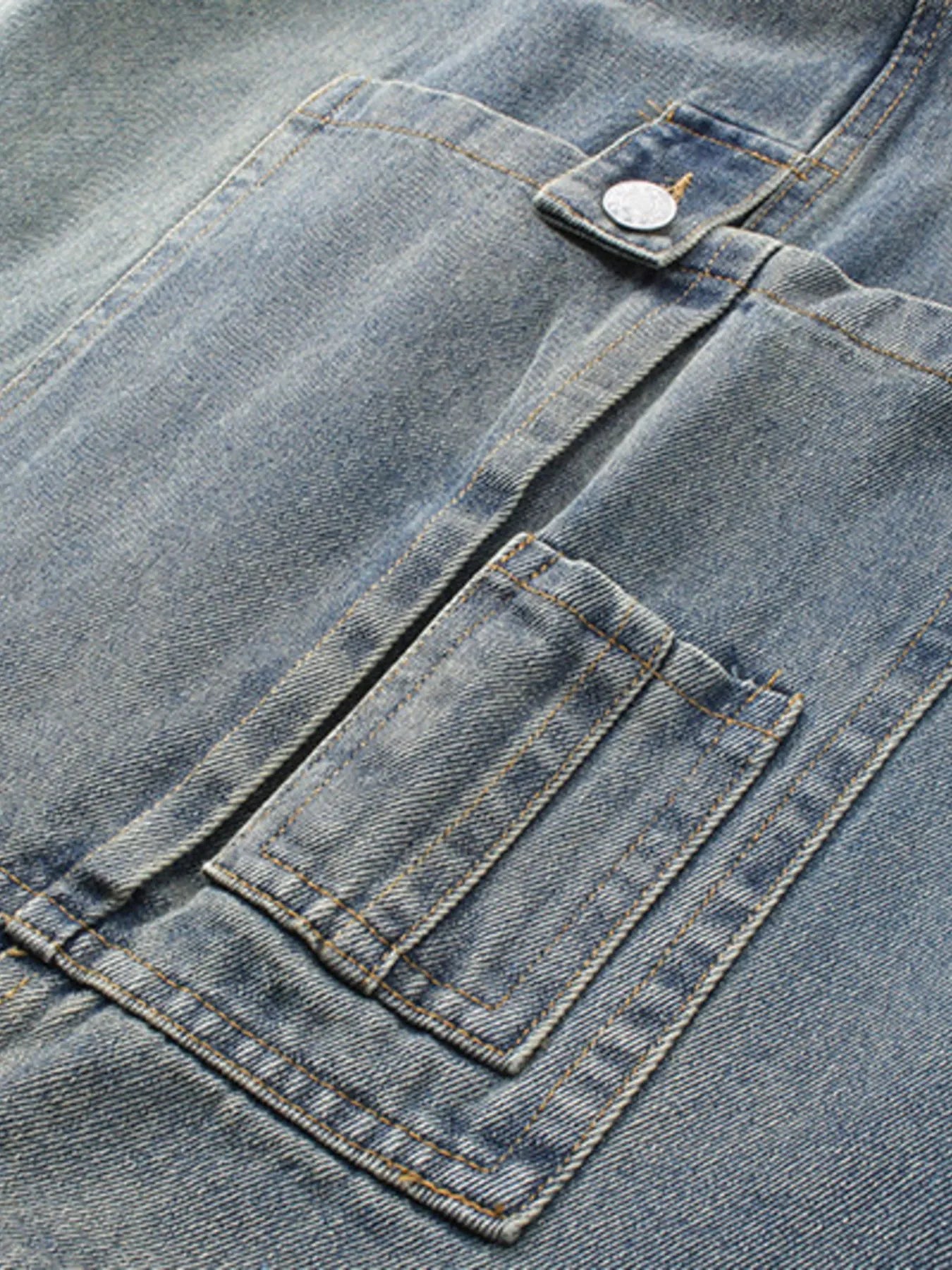 Men's Washed Loose Fit Cargo Denim Shorts - Fashorio