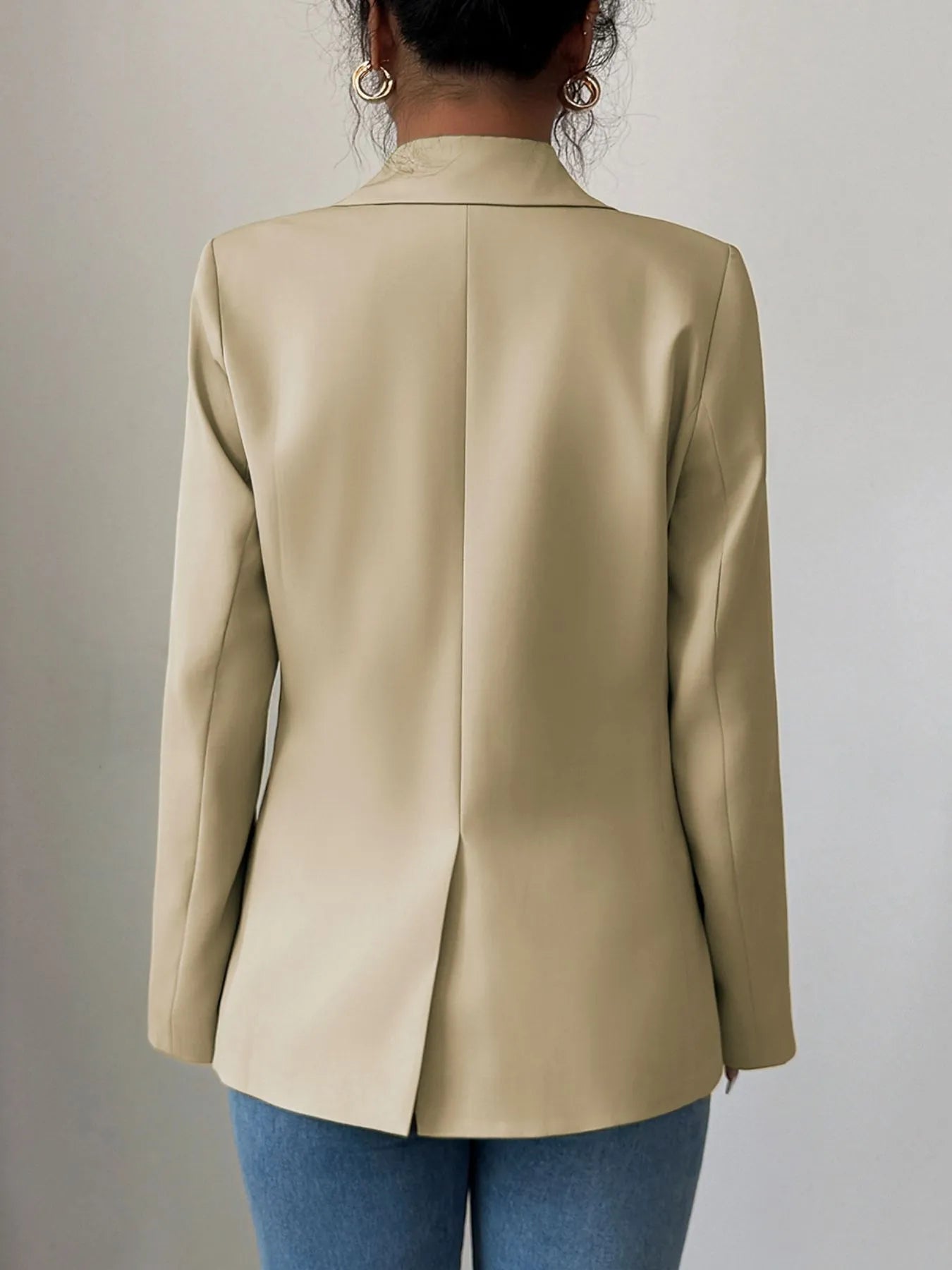 One Button Lapel Collar Blazer - Fashorio