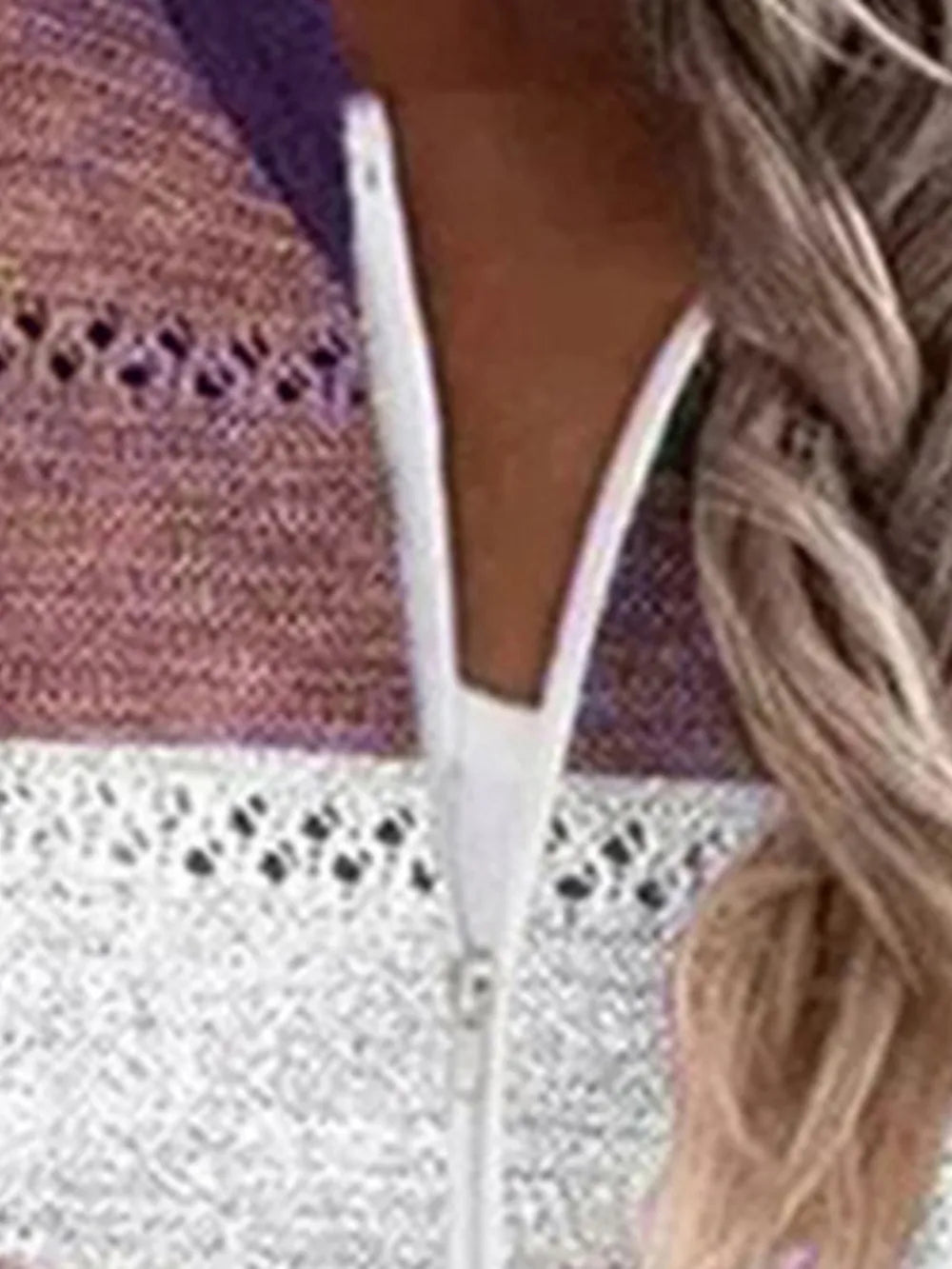 Color Block Drawstring Hooded Sweater - Fashorio