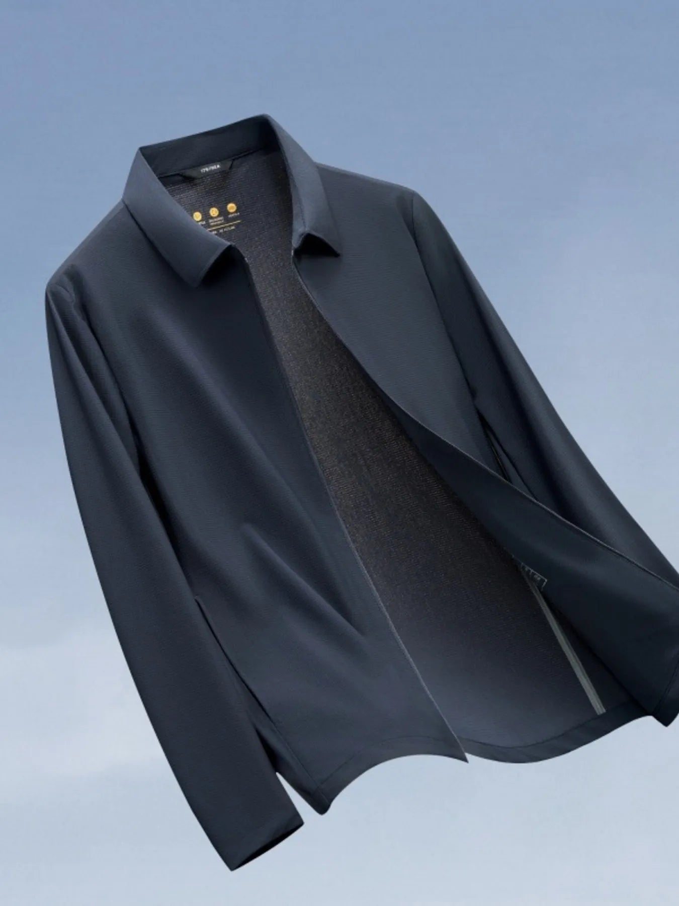 Men's Plus Size Zip Up Long Sleeve Jacket Navy Blue - Fashorio