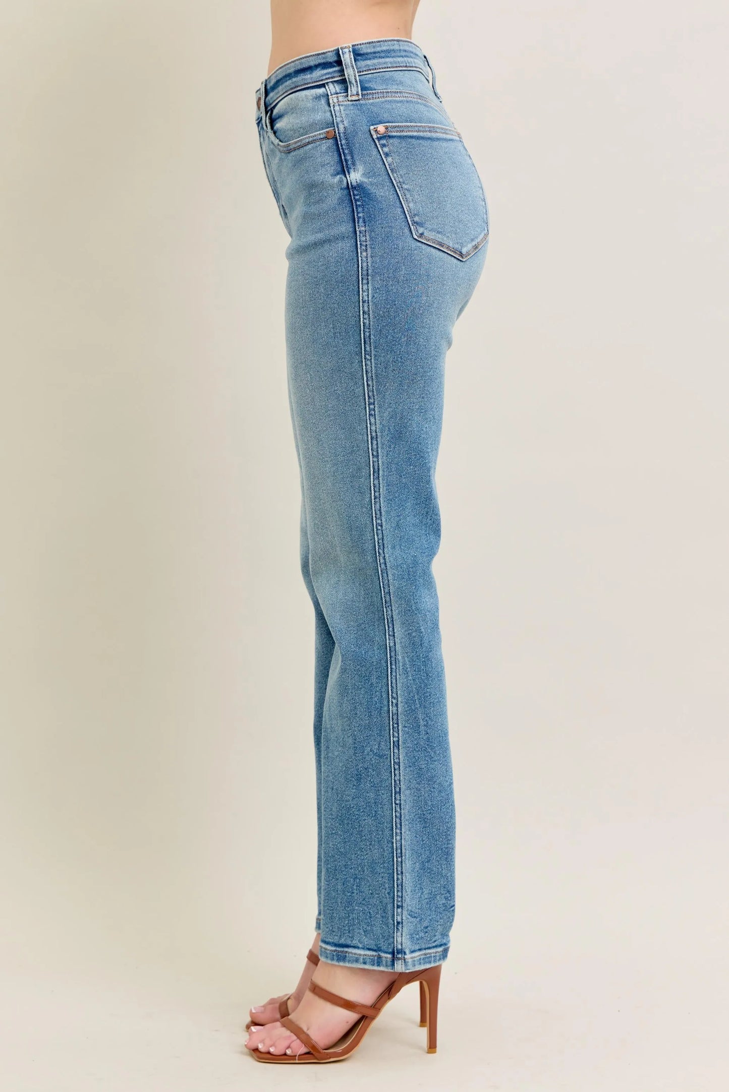 Judy Blue Full Size Hw Vintage Straight Jeans Plus Size - Fashorio