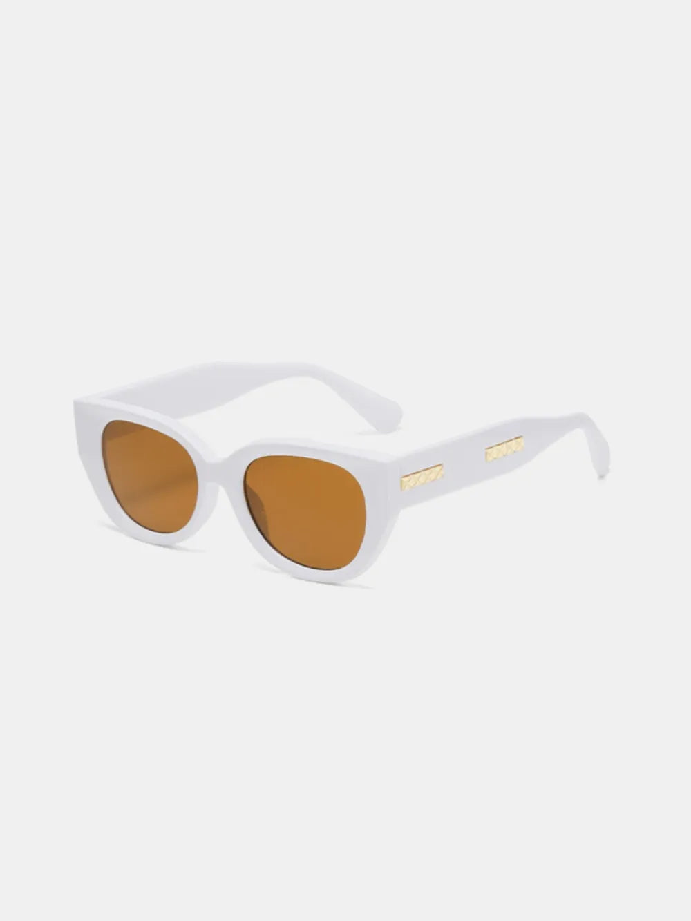 Cat Eye Polycarbonate Frame Sunglasses White One Size - Fashorio