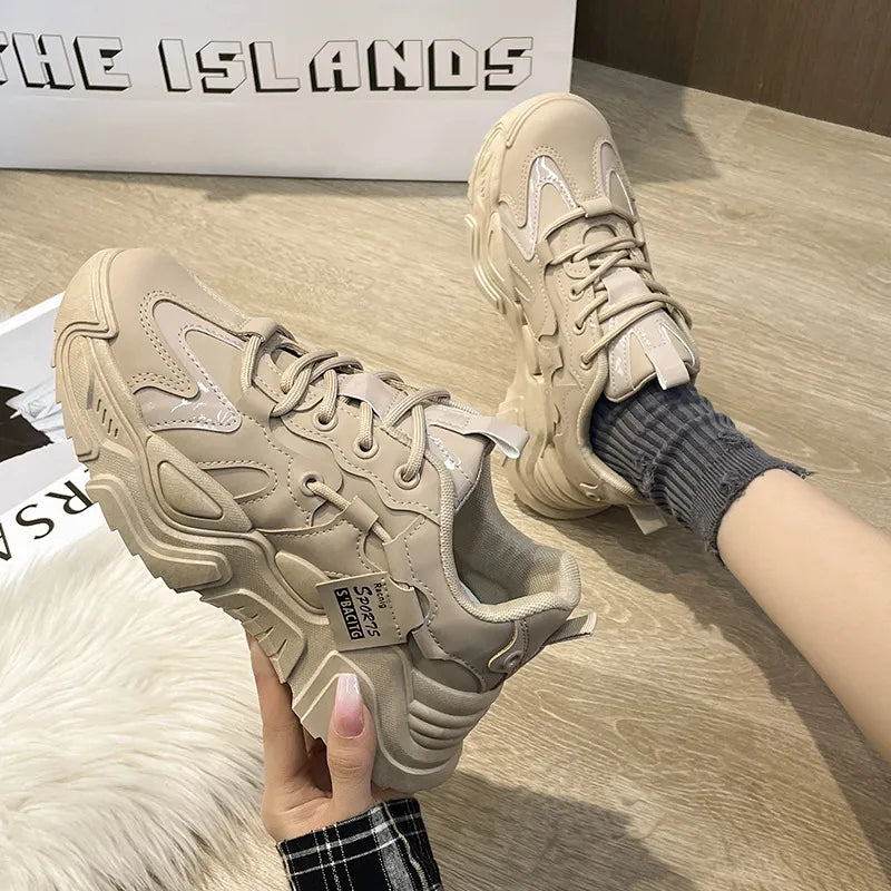 Chunky Platform Athletic Khaki - Fashorio