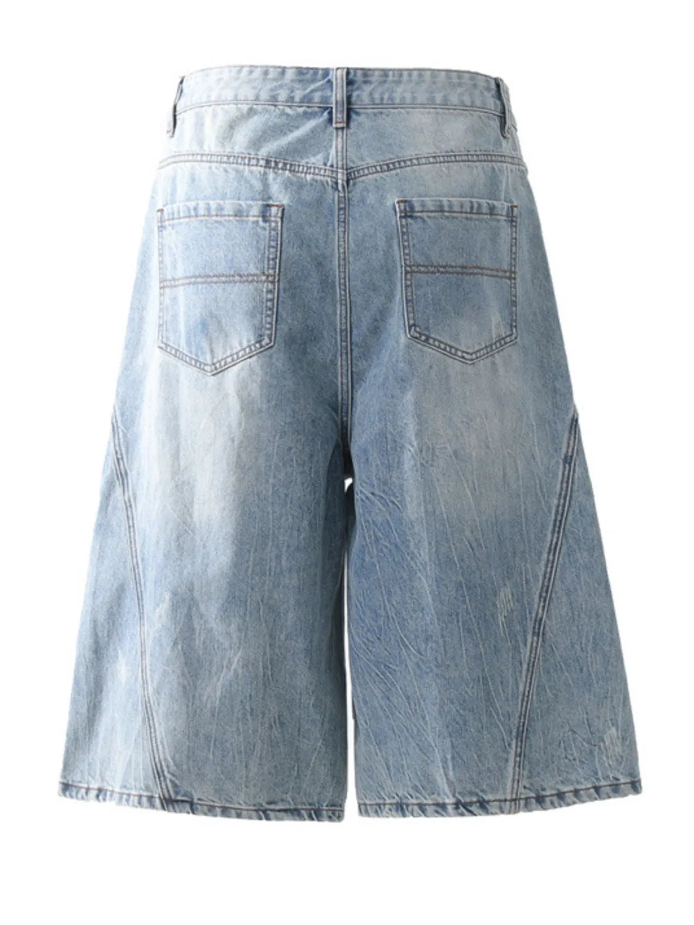 Men's Wide Leg Wash Denim Shorts - Fashorio