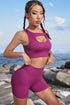 Cutout Crop Top and Sports Shorts Set - Fashorio