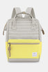 Himawari Waterproof Canvas Backpack Bag with Side Pockets Grey Yellow Stripe One Size - Fashorio