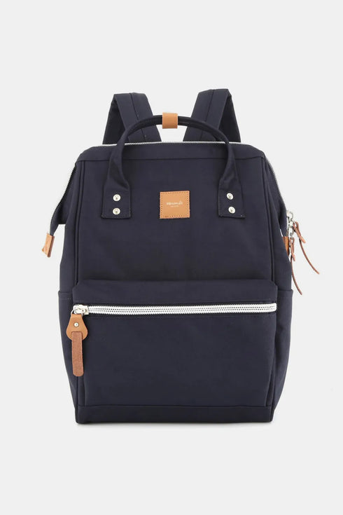 Himawari Water Resistant Canvas Backpack Bag with Side Pockets Navy One Size - Fashorio