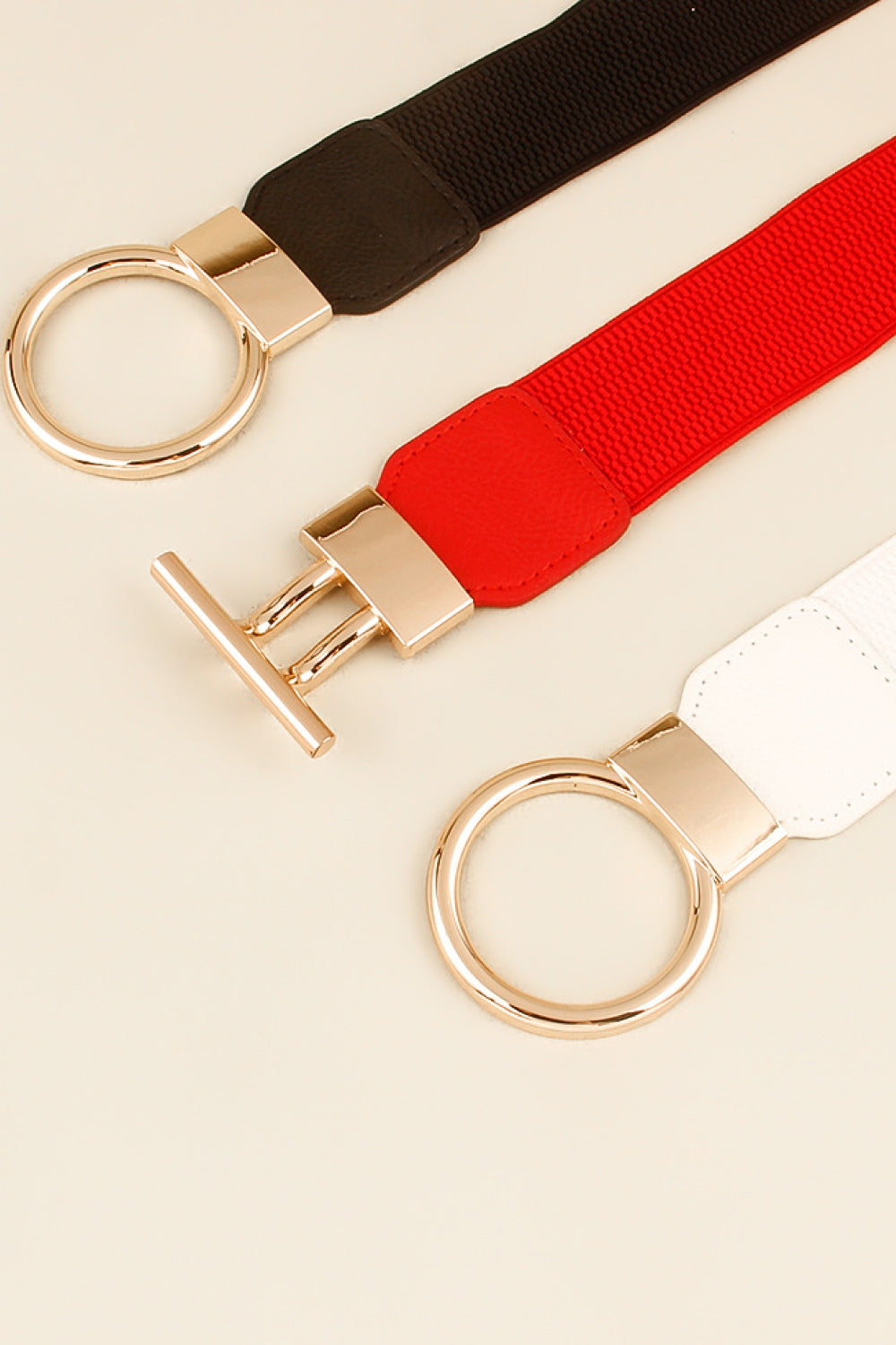 Circle Shape Buckle Zinc Alloy Buckle PU Leather Belt - Fashorio