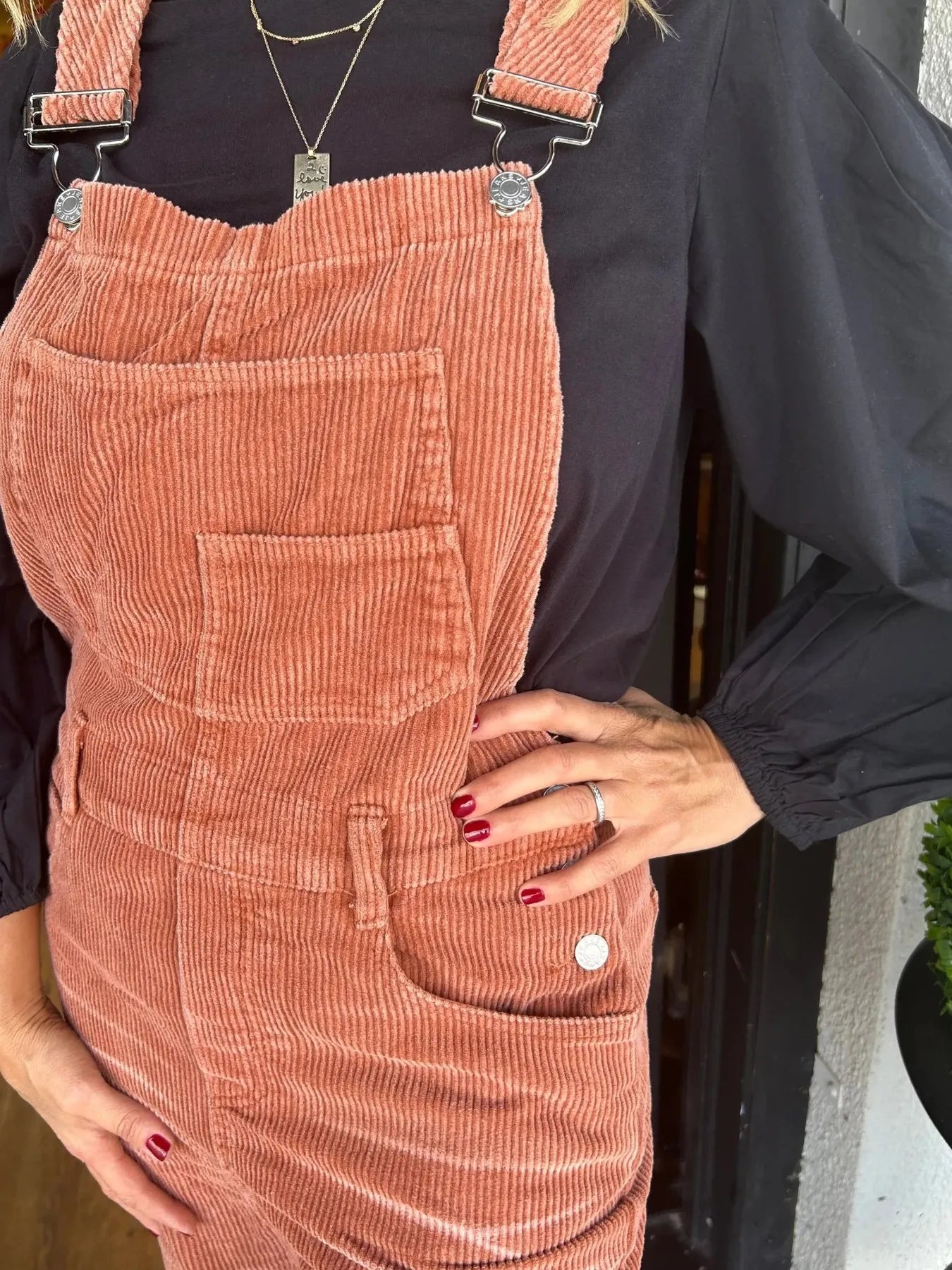 Distressed Wide Leg Corduroy Overalls - Fashorio