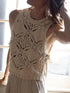 Crochet Hollow Out Sweater Vest - Fashorio
