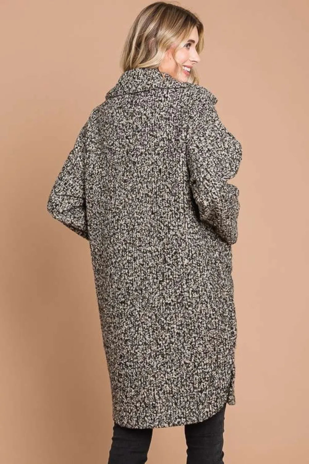 Culture Code Full Size Lapel Collar Double Breast Teddy Coat - Fashorio