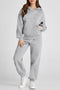 Dropped Shoulder Long Sleeve Hoodie and Pants Active Set Gray - Fashorio