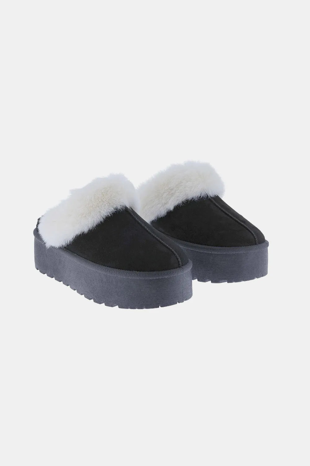 Weeboo Thick Bottom Fur Trim Snow Slippers - Fashorio