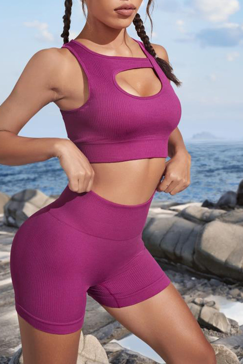Cutout Two-Piece Sports Set - Fashorio