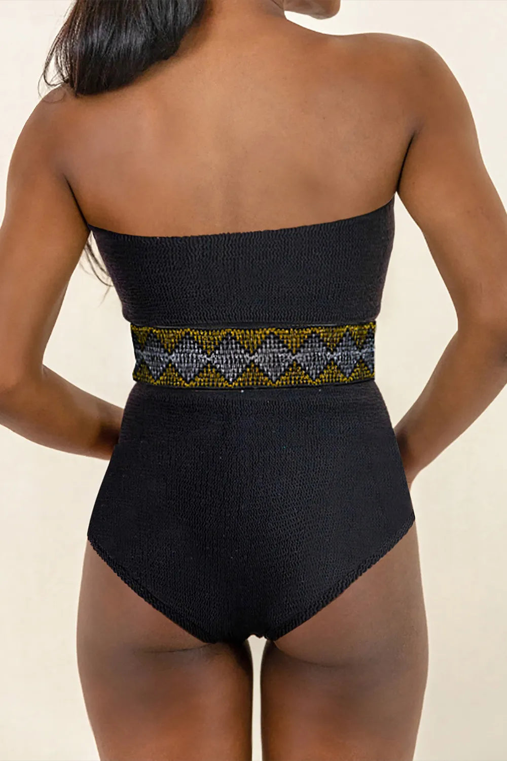 Geometric Tube Sleeveless One-Piece Swimwear - Fashorio