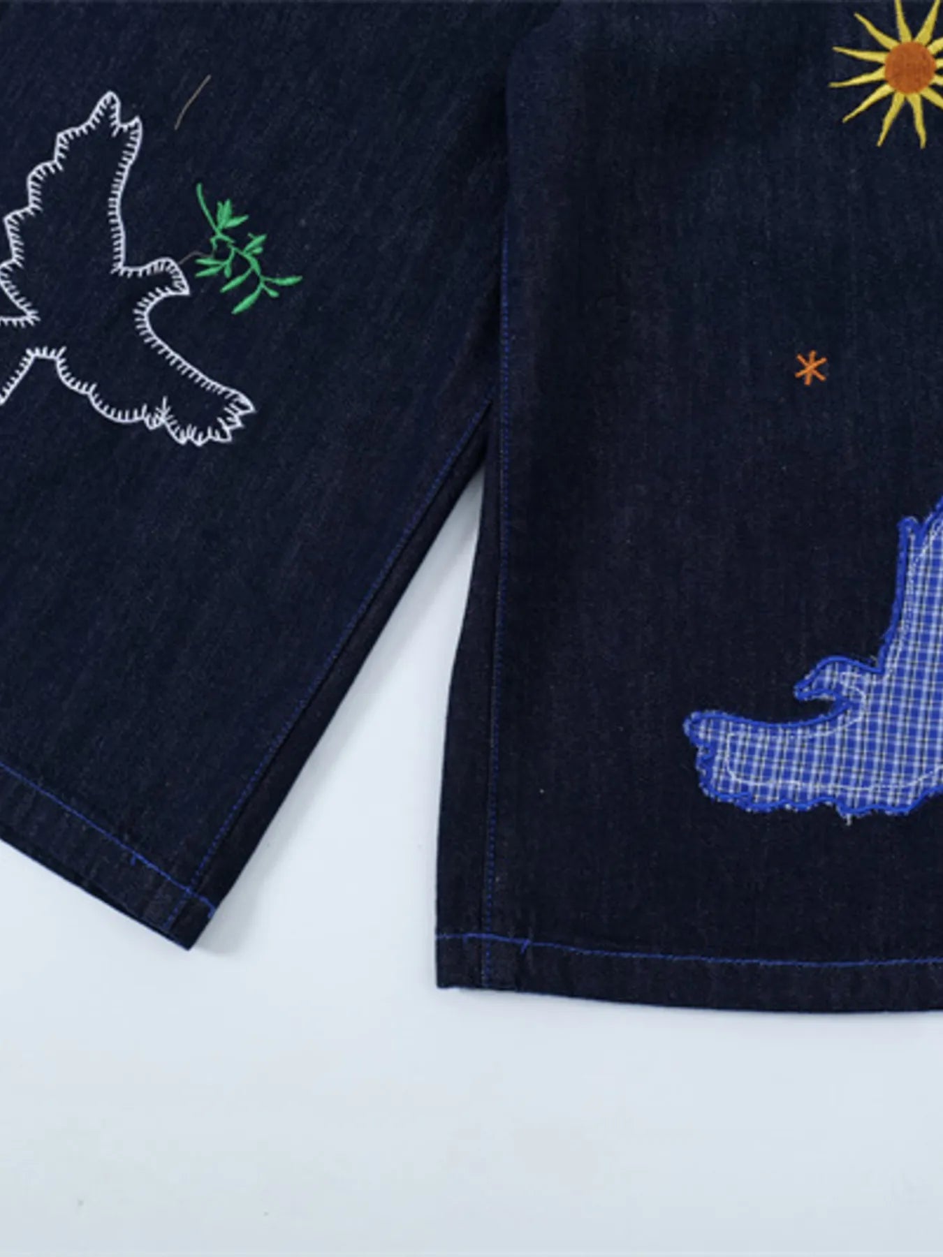 Men's Embroidered Wash Denim Shorts - Fashorio