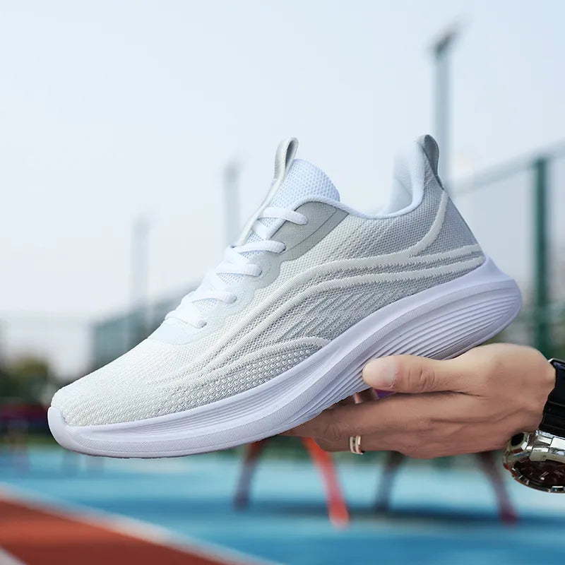 Mesh Breathable Lace Up Athletic Light Gray - Fashorio