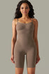 Spaghetti Strap Active Romper Chocolate - Fashorio