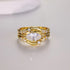 1 Carat Moissanite 925 Sterling Silver 3pcs Ring Set Gold - Fashorio
