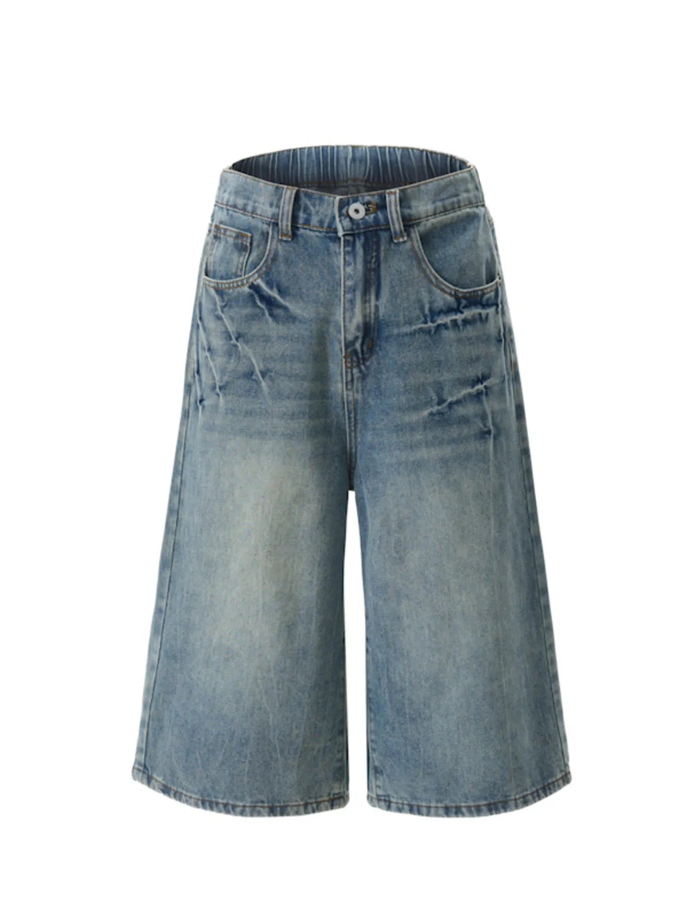 Men's High-Waisted Wide Leg Denim Shorts - Fashorio
