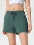 Millennia Drawstring Active Shorts with Pockets Dark Green - Fashorio