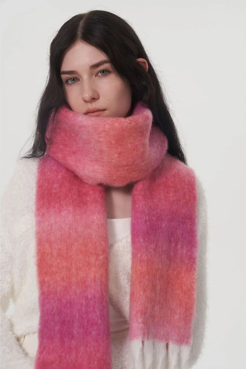 Fringe Gradient Thermal Scarf - Fashorio