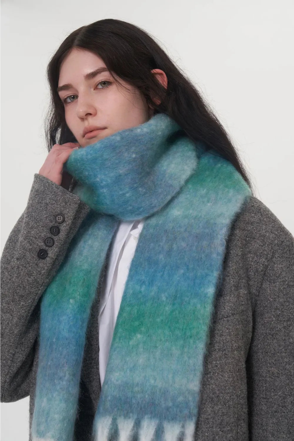 Fringe Gradient Thermal Scarf - Fashorio