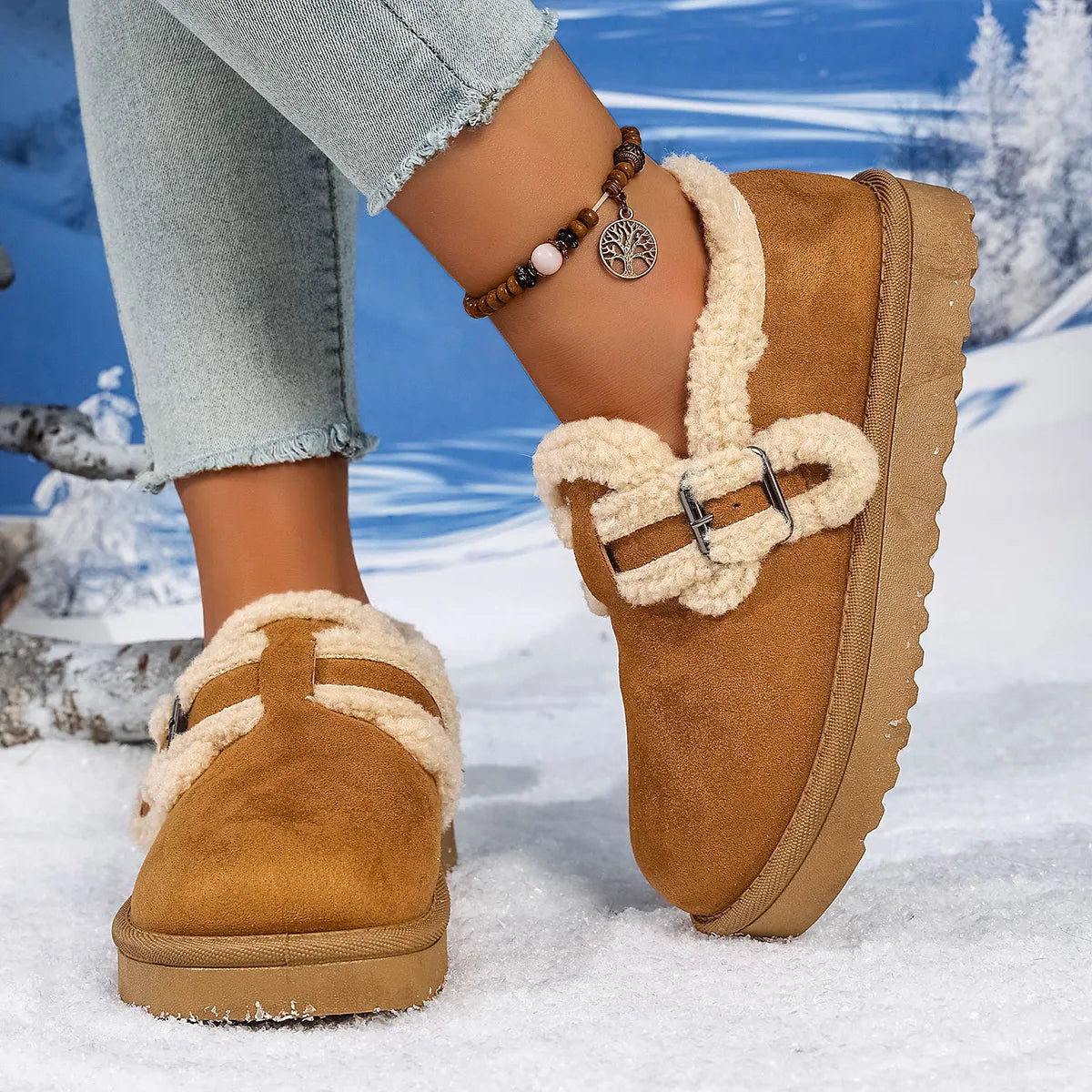 Round Toe Platform Ankle Boots - Fashorio