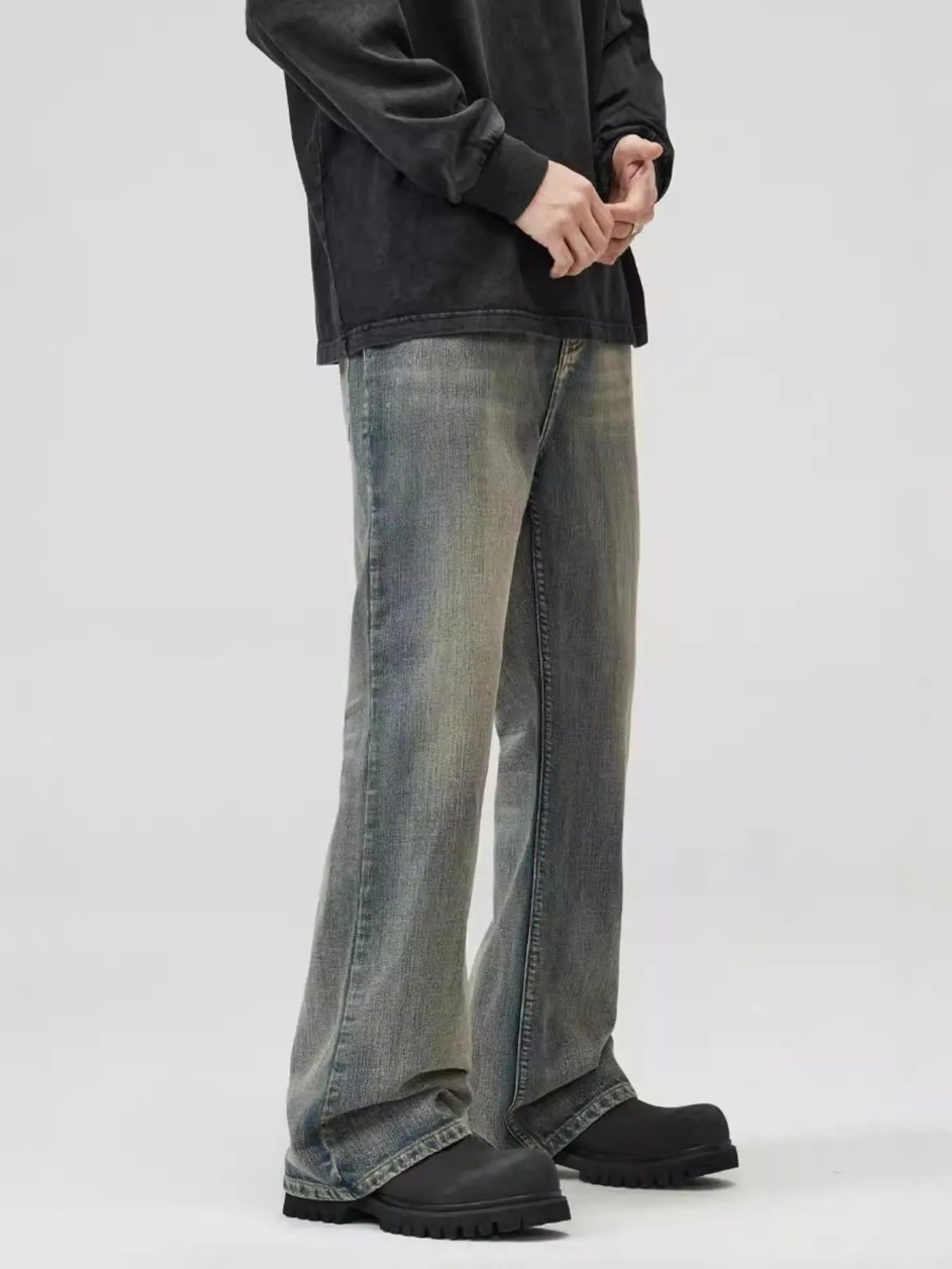 Men's Full Size Washed Straight Leg Jeans Plus Size - Fashorio