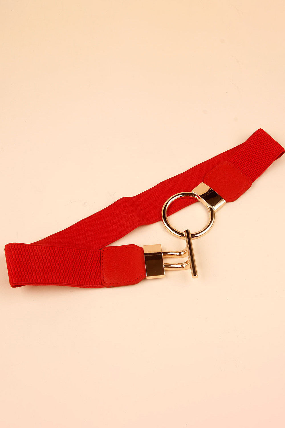 Circle Shape Buckle Zinc Alloy Buckle PU Leather Belt - Fashorio