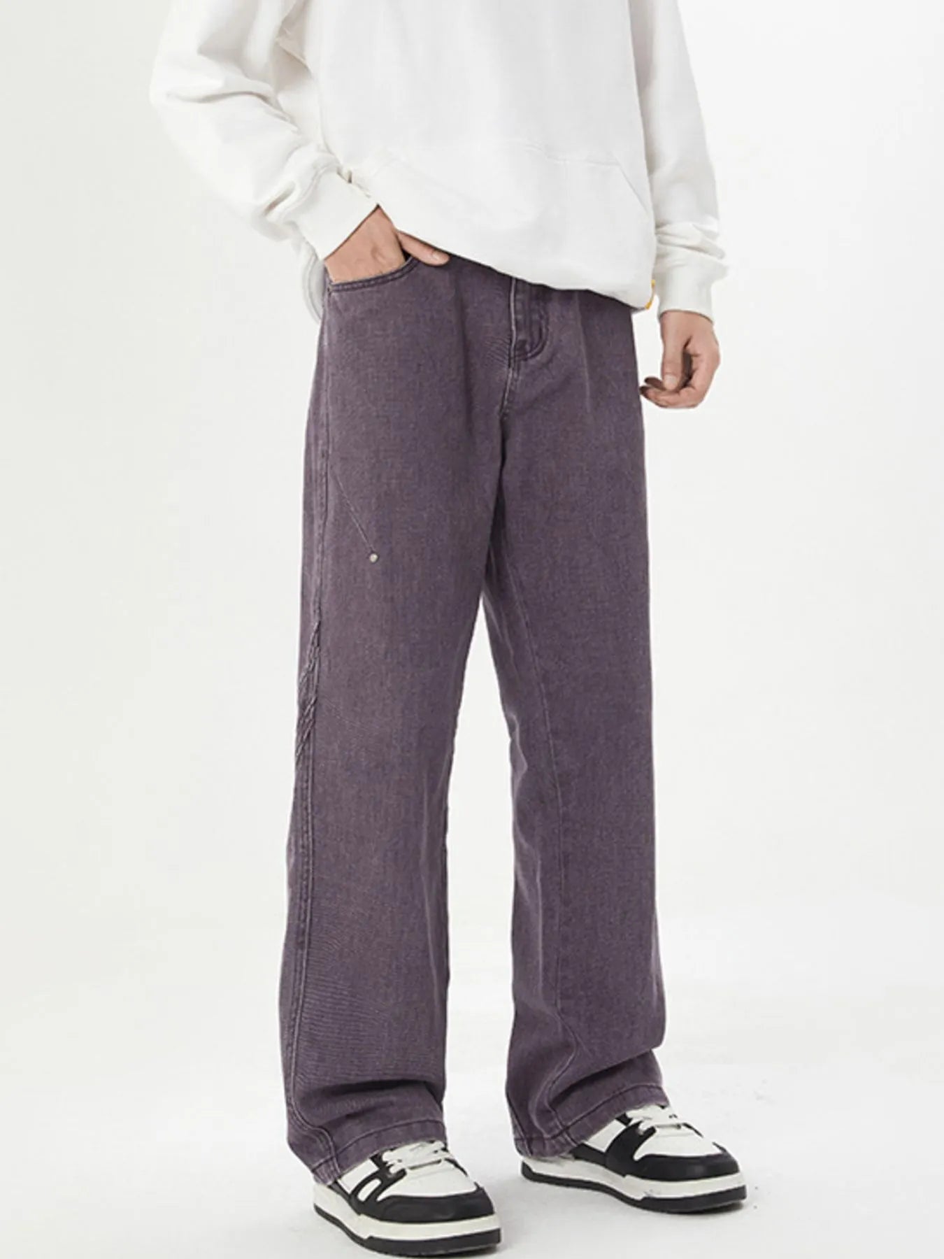 Men's Full Size Washed Straight Leg Jeans Plus Size - Fashorio