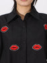 Lips Button Up Long Sleeve Shirt - Fashorio