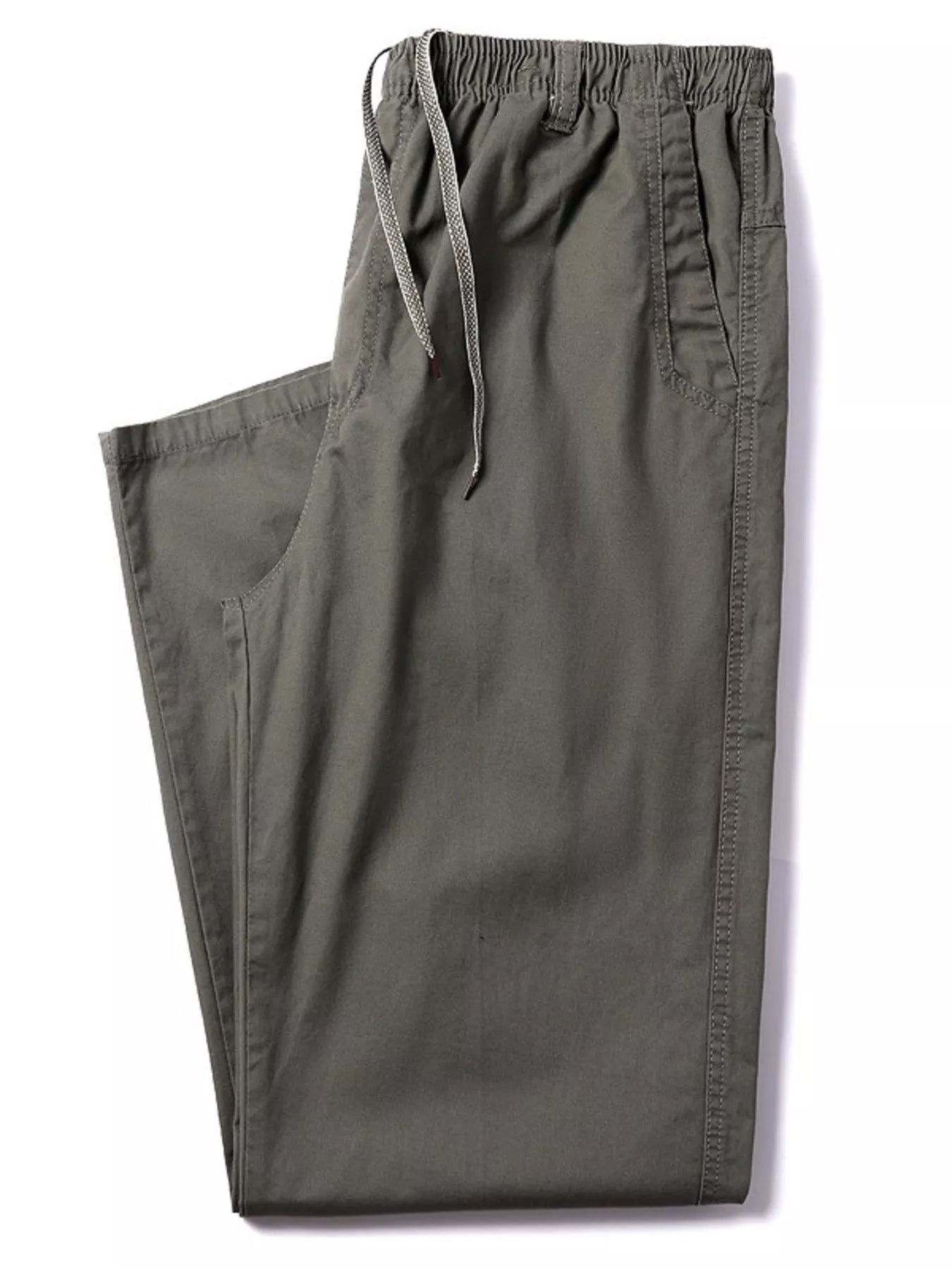 Men's Plus Size Drawstring Loose Fit Pants Army Green - Fashorio