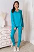 Basic Bae Full Size V-Neck Soft Rayon Long Sleeve Top and Pants Lounge Set Sky Blue - Fashorio