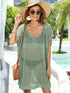 Crochet Knit Beach Cover Up Dress Green One Size - Fashorio