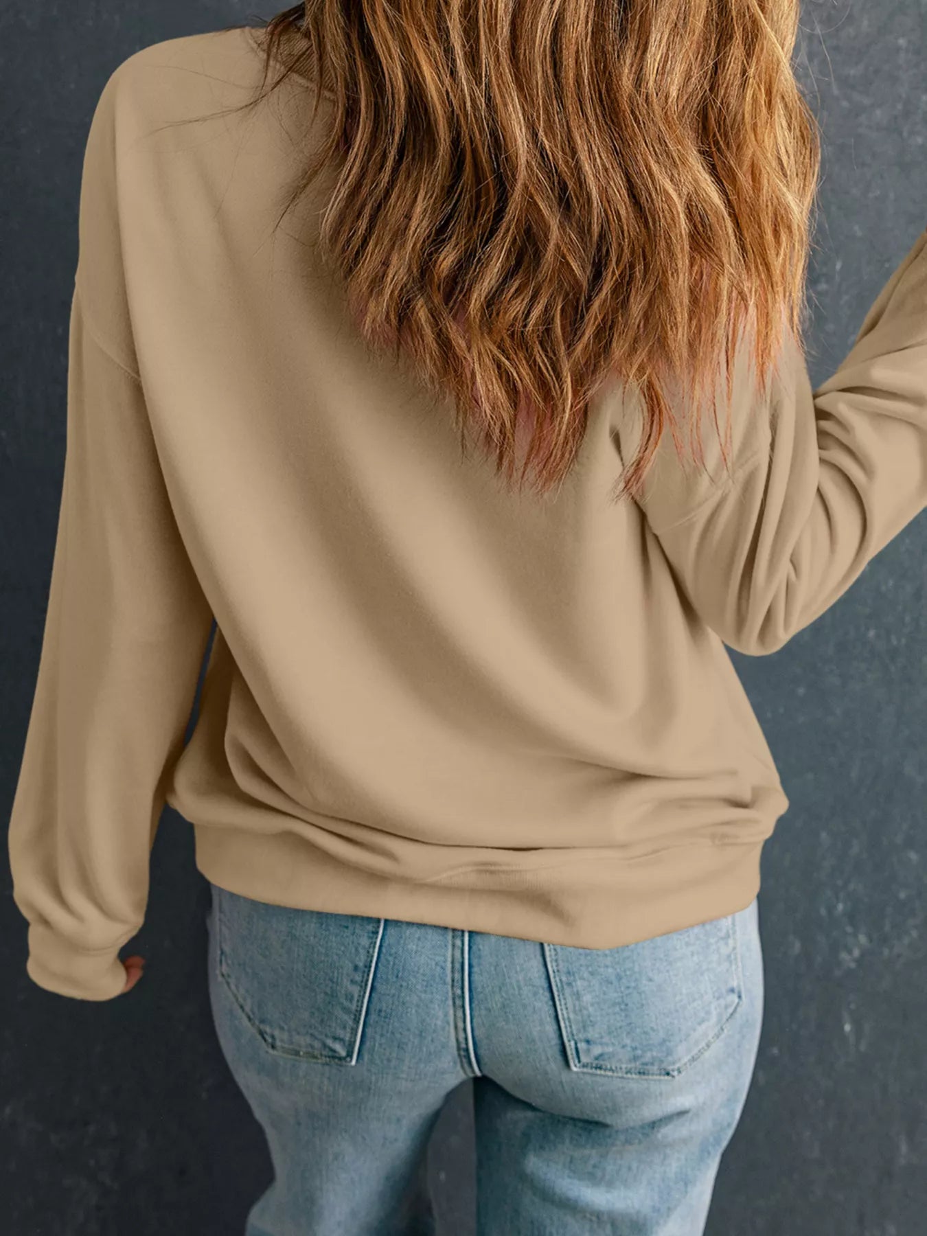 Halloween Floral Pumpkin Graphic Drop Shoulder Sweatshirt - Fashorio