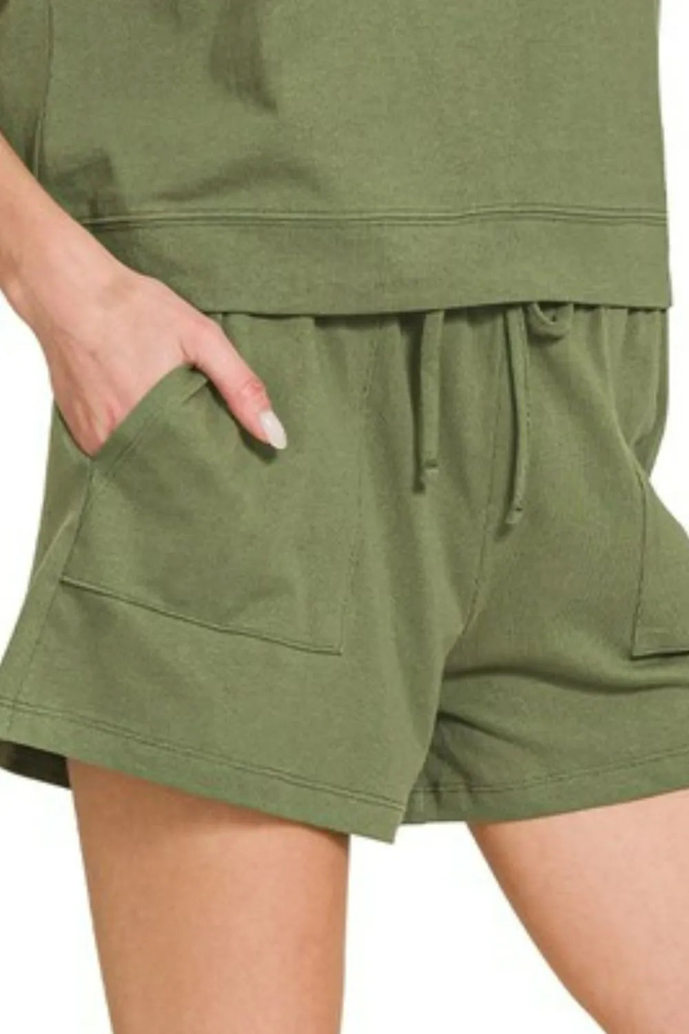 Zenana Premium Cotton Top & Shorts Set - Fashorio