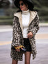 Shiny Leopard Hooded Coat with Pockets - Fashorio