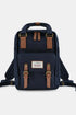 Himawari Contrast Waterproof Nylon Backpack Bag Navy One Size - Fashorio