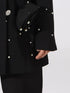 Pearl Embellished Double-Breasted Blazer - Fashorio